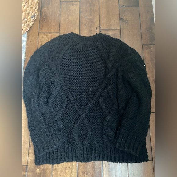Zara Chunky Size Small Black Oversized Knit Sweater - Picture 8 of 9